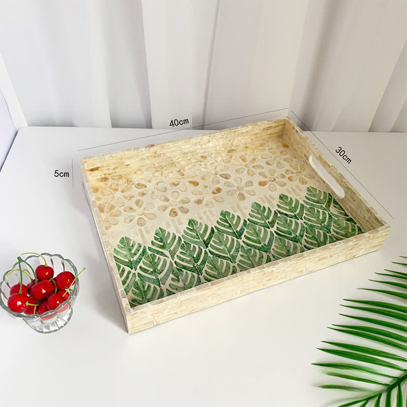 Leichtes Luxus-Tee-Desserttablett mit Muscheln