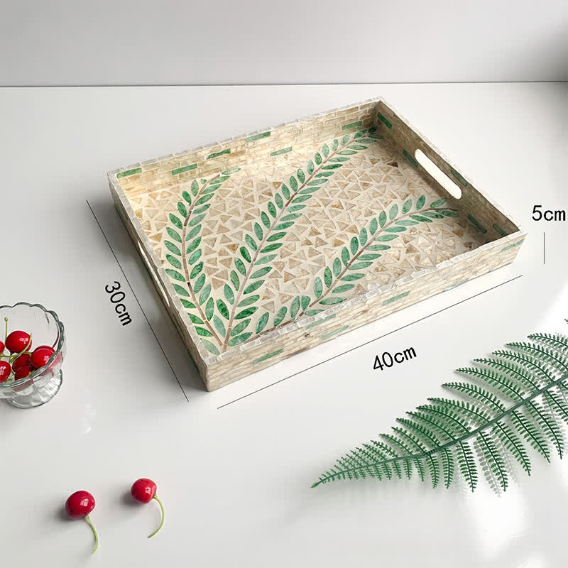 Leichtes Luxus-Tee-Desserttablett mit Muscheln