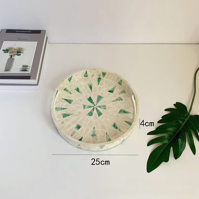 Leichtes Luxus-Tee-Desserttablett mit Muscheln