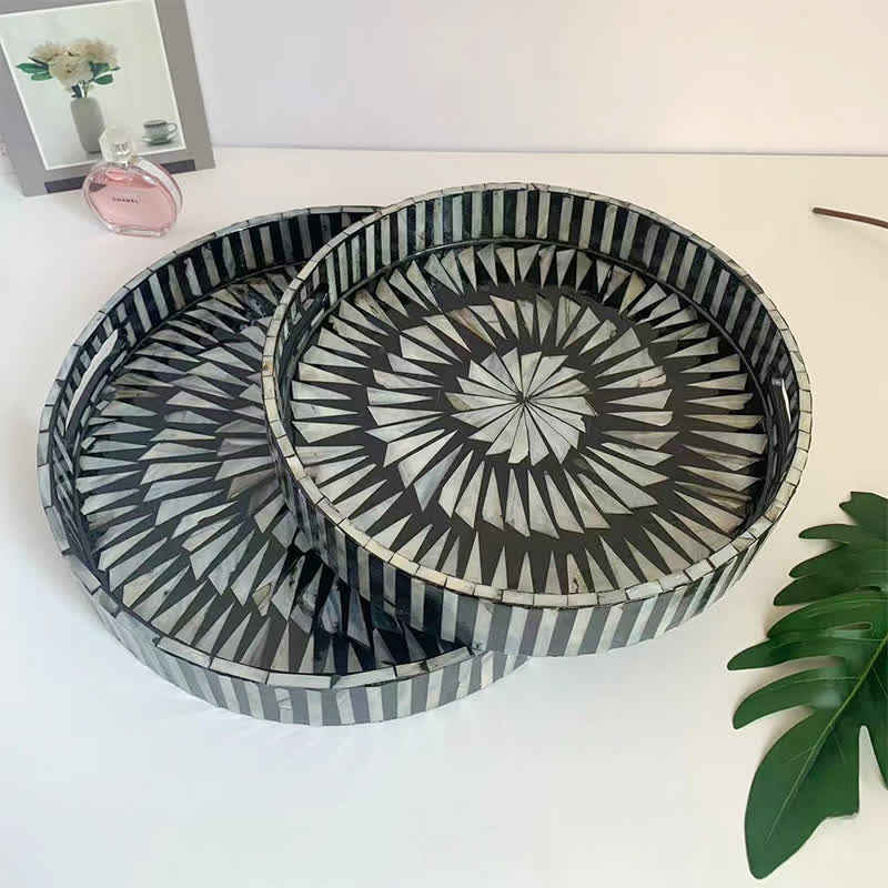 Leichtes Luxus-Tee-Desserttablett mit Muscheln