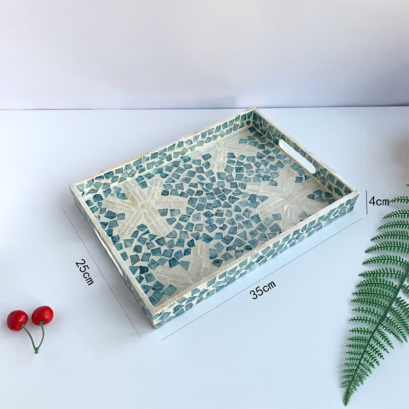 Leichtes Luxus-Tee-Desserttablett mit Muscheln