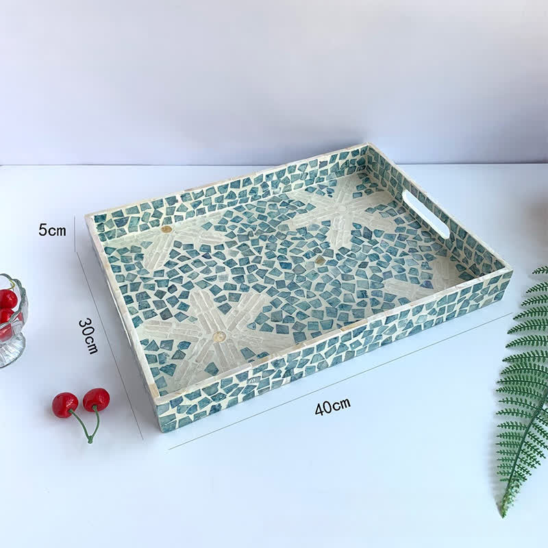 Leichtes Luxus-Tee-Desserttablett mit Muscheln