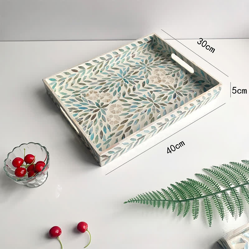 Leichtes Luxus-Tee-Desserttablett mit Muscheln
