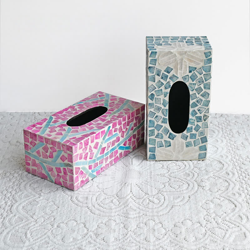 Kreative quadratische Taschentuchbox in Muschelform, Aufbewahrungsbox