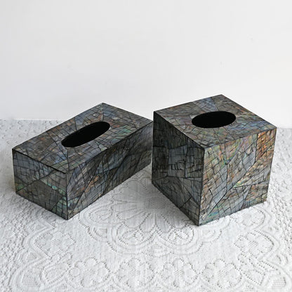 Kreative quadratische Taschentuchbox in Muschelform, Aufbewahrungsbox