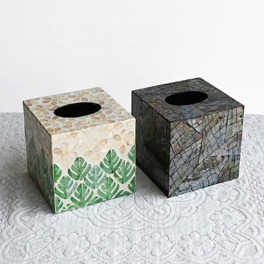 Kreative quadratische Taschentuchbox in Muschelform, Aufbewahrungsbox