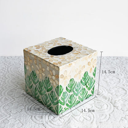 Kreative quadratische Taschentuchbox in Muschelform, Aufbewahrungsbox