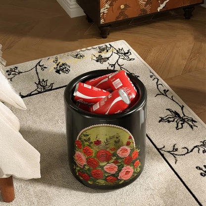 Eleganter, doppelschichtiger, langlebiger Mülleimer mit Rosenmotiv