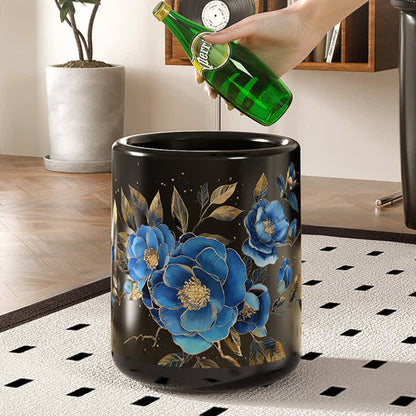Doppellagiger, langlebiger Mülleimer mit blühender Blume