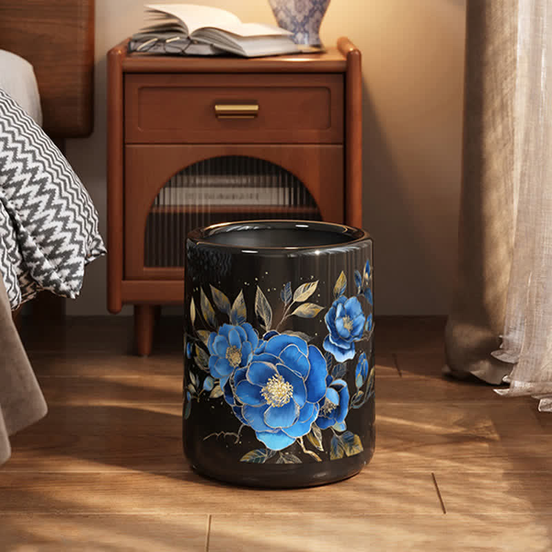 Doppellagiger, langlebiger Mülleimer mit blühender Blume