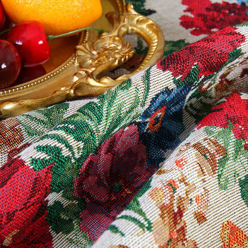 Staubdichte Tischdecke mit Rüschen im Retro-Jacquard-Stil