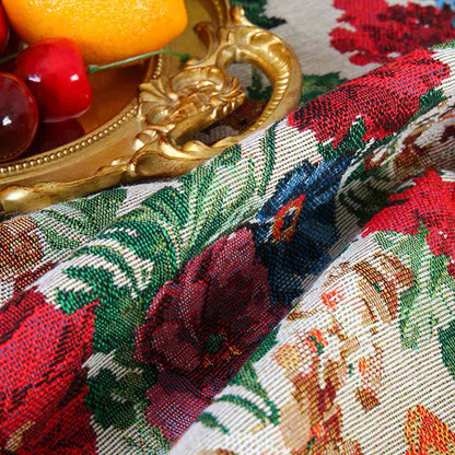 Staubdichte Tischdecke mit Rüschen im Retro-Jacquard-Stil