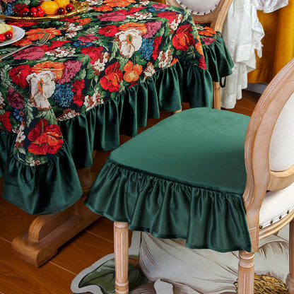Quadratisches, abnehmbares Bodenkissen mit Vintage-Blumenmuster