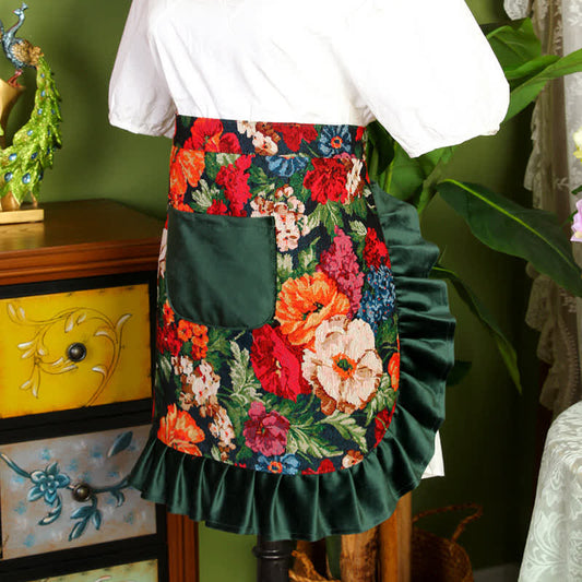 Wasserdichtes Schürzenset mit Retro-Blumenmuster