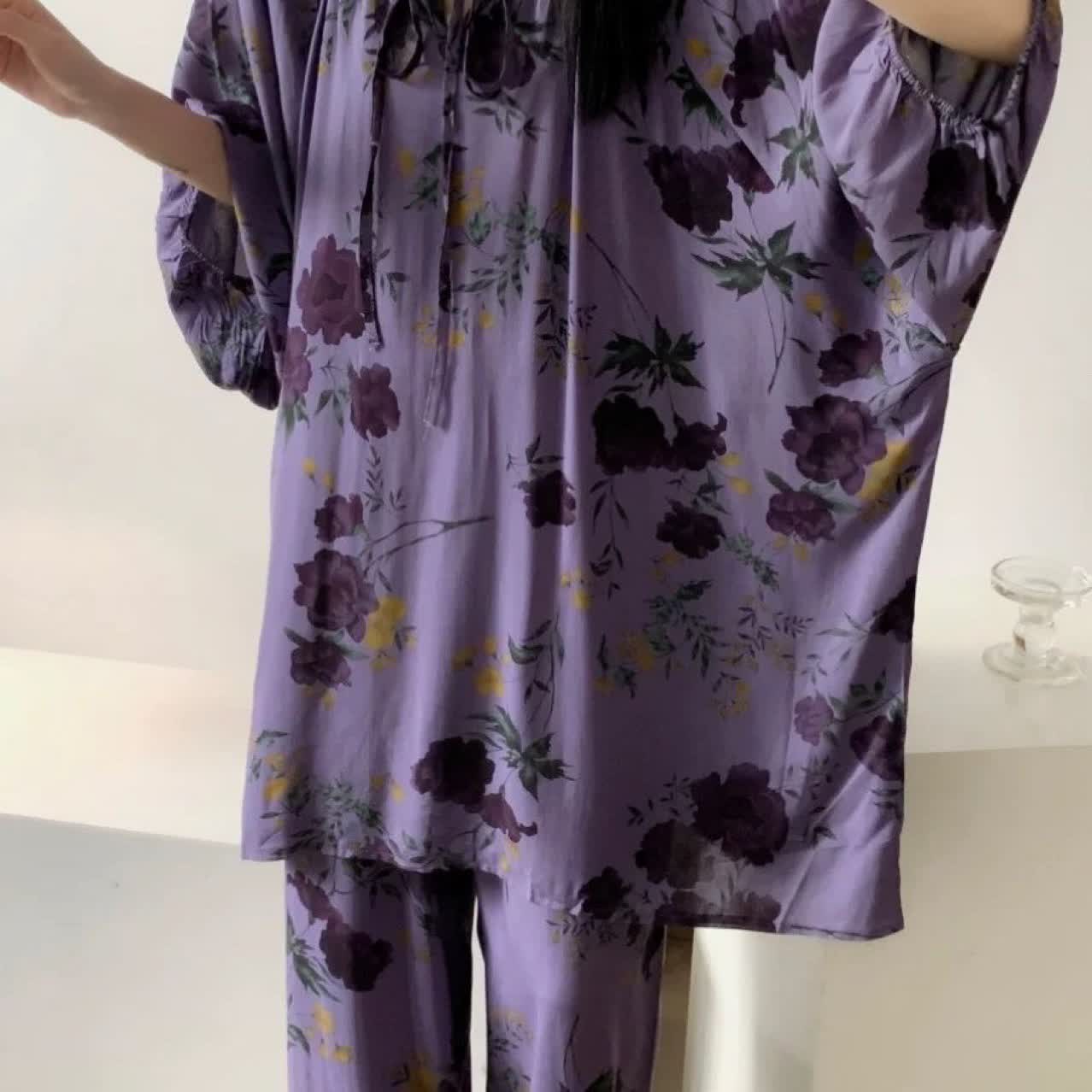 Plus Size Vintage Rose Nachtwäsche-Set
