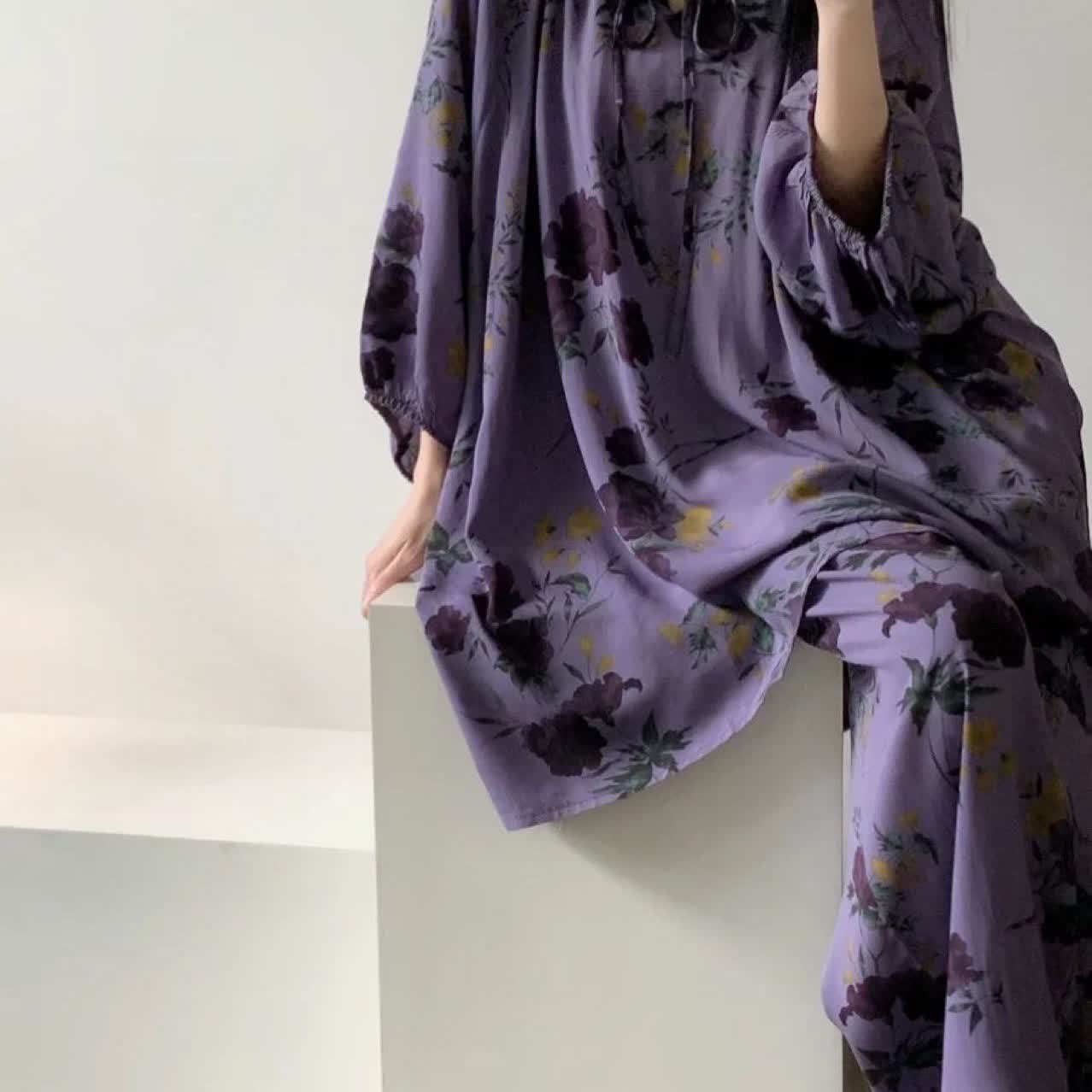 Plus Size Vintage Rose Nachtwäsche-Set