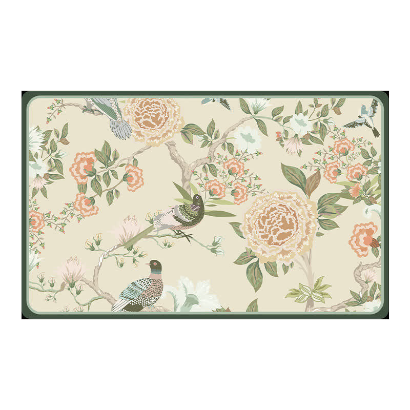 Elegante Badezimmer-Bodenmatte mit Blumenmuster aus Kieselalgenschlamm