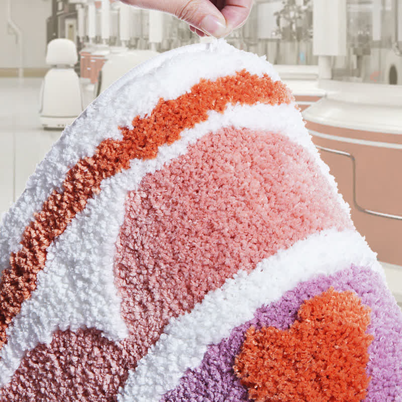 Halbrunde saugfähige Anti-Rutsch-Bodenmatte mit Blumenmotiv