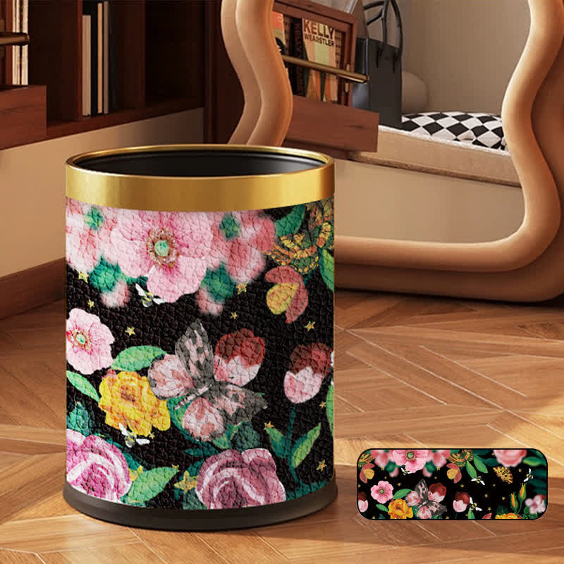 Doppellagiger Mülleimer mit Vintage-Blumenmuster