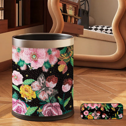 Doppellagiger Mülleimer mit Vintage-Blumenmuster