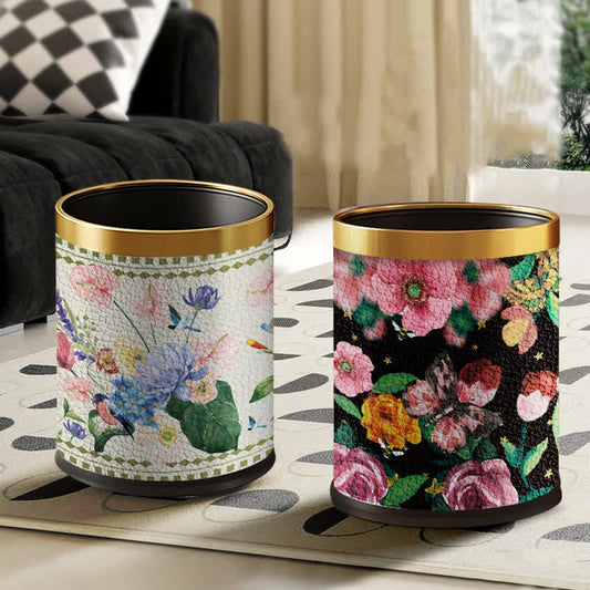 Doppellagiger Mülleimer mit Vintage-Blumenmuster