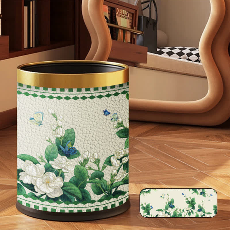 Doppellagiger Mülleimer mit Vintage-Blumenmuster