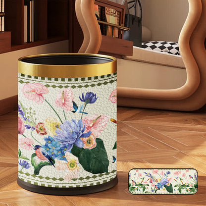 Doppellagiger Mülleimer mit Vintage-Blumenmuster