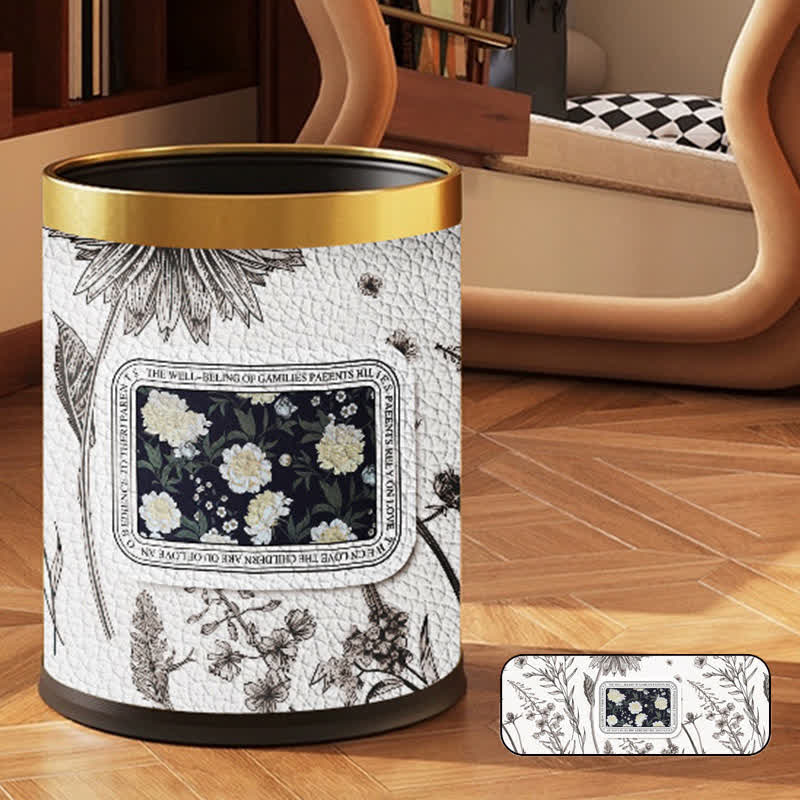 Doppellagiger Mülleimer mit Vintage-Blumenmuster