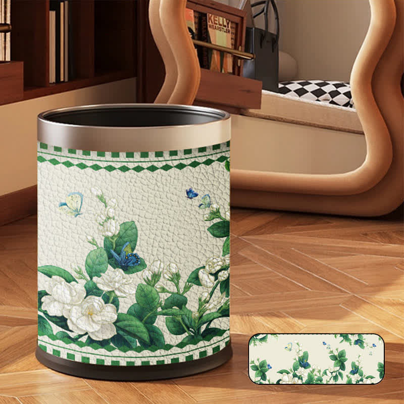 Doppellagiger Mülleimer mit Vintage-Blumenmuster