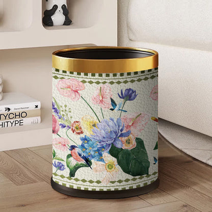 Doppellagiger Mülleimer mit Vintage-Blumenmuster