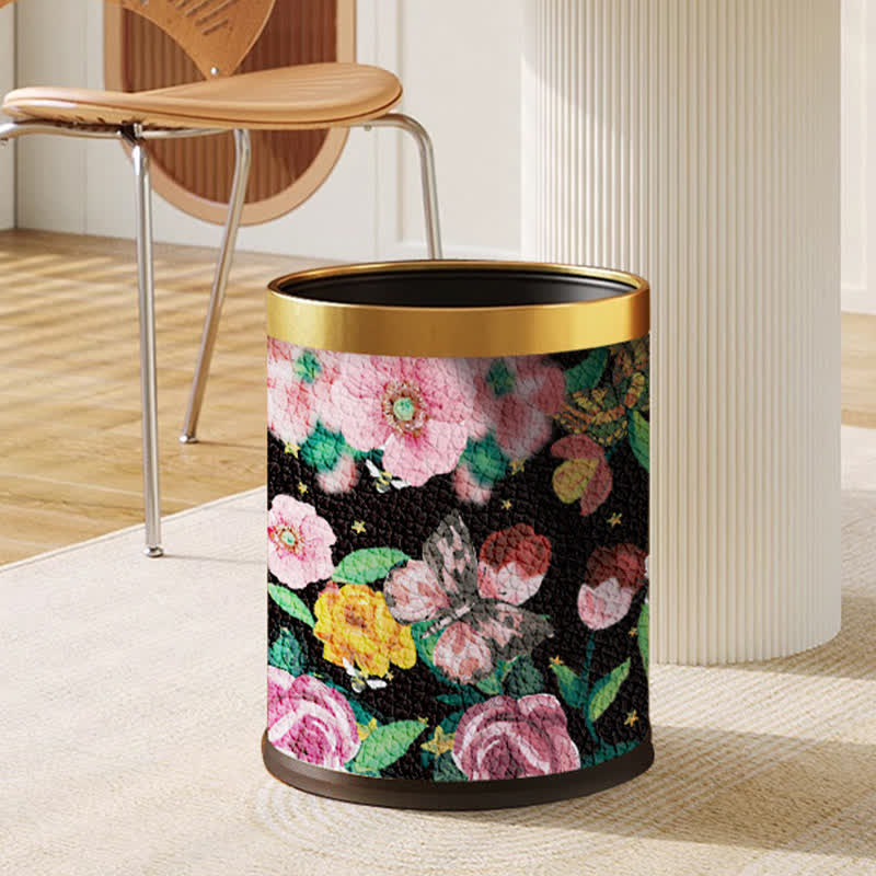 Doppellagiger Mülleimer mit Vintage-Blumenmuster