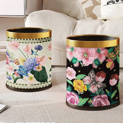 Doppellagiger Mülleimer mit Vintage-Blumenmuster