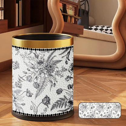 Doppellagiger Mülleimer mit Vintage-Blumenmuster
