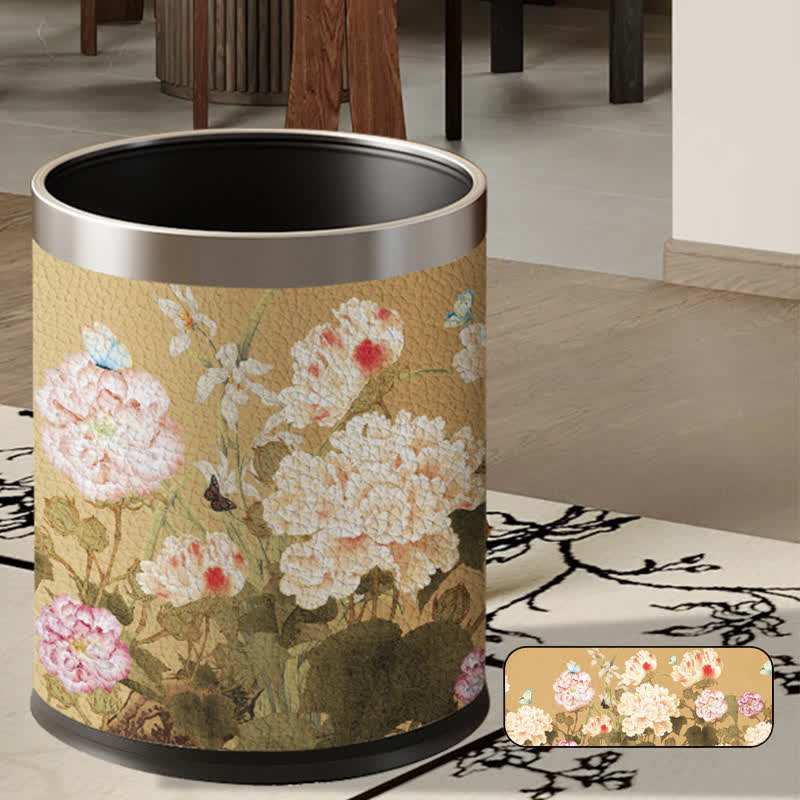 Mülleimer mit großem Fassungsvermögen im Vintage-Stil mit Blumenmuster