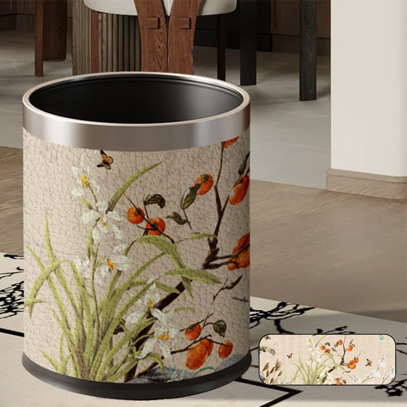 Mülleimer mit großem Fassungsvermögen im Vintage-Stil mit Blumenmuster