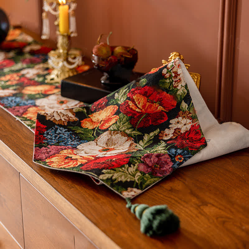 Tischläufer im französischen Pastoralstil mit Blumenmuster