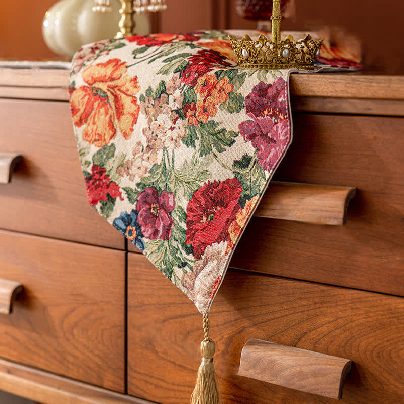 Tischläufer im französischen Pastoralstil mit Blumenmuster
