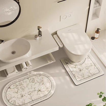 Elegante florale Kieselalgen-Schlamm-saugfähige Anti-Rutsch-Badematte