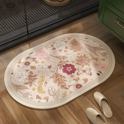 Eleganter ländlicher botanischer Blumendruck Badematte