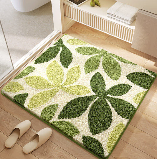 Quadratische wasserabsorbierende Bodenmatte mit Pflanzenblumen