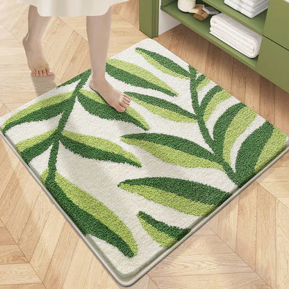 Quadratische wasserabsorbierende Bodenmatte mit Pflanzenblumen