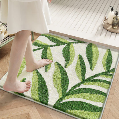 Quadratische wasserabsorbierende Bodenmatte mit Pflanzenblumen