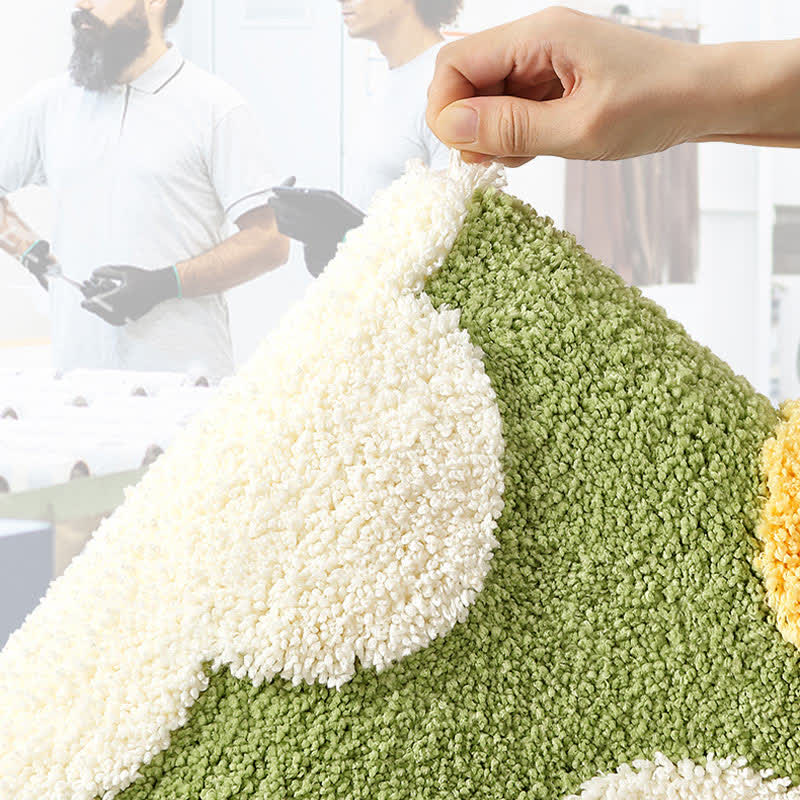 Quadratische wasserabsorbierende Bodenmatte mit Pflanzenblumen
