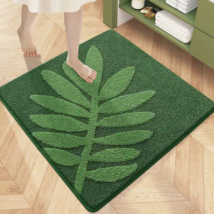 Quadratische wasserabsorbierende Bodenmatte mit Pflanzenblumen