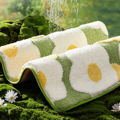 Quadratische wasserabsorbierende Bodenmatte mit Pflanzenblumen