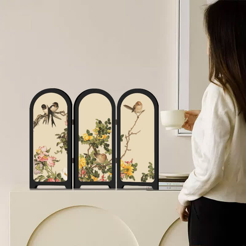 Floral Bird Faltschirm Desktop Malerei