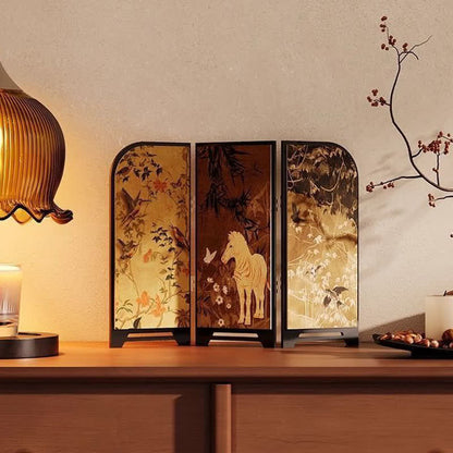 Faltbarer Bildschirm im Vintage-Stil, Desktop-Ornament