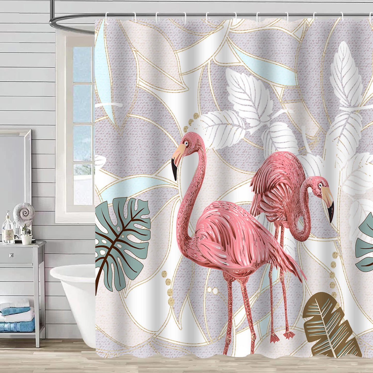 Flamingo, wasserdichter dekorativer Duschvorhang