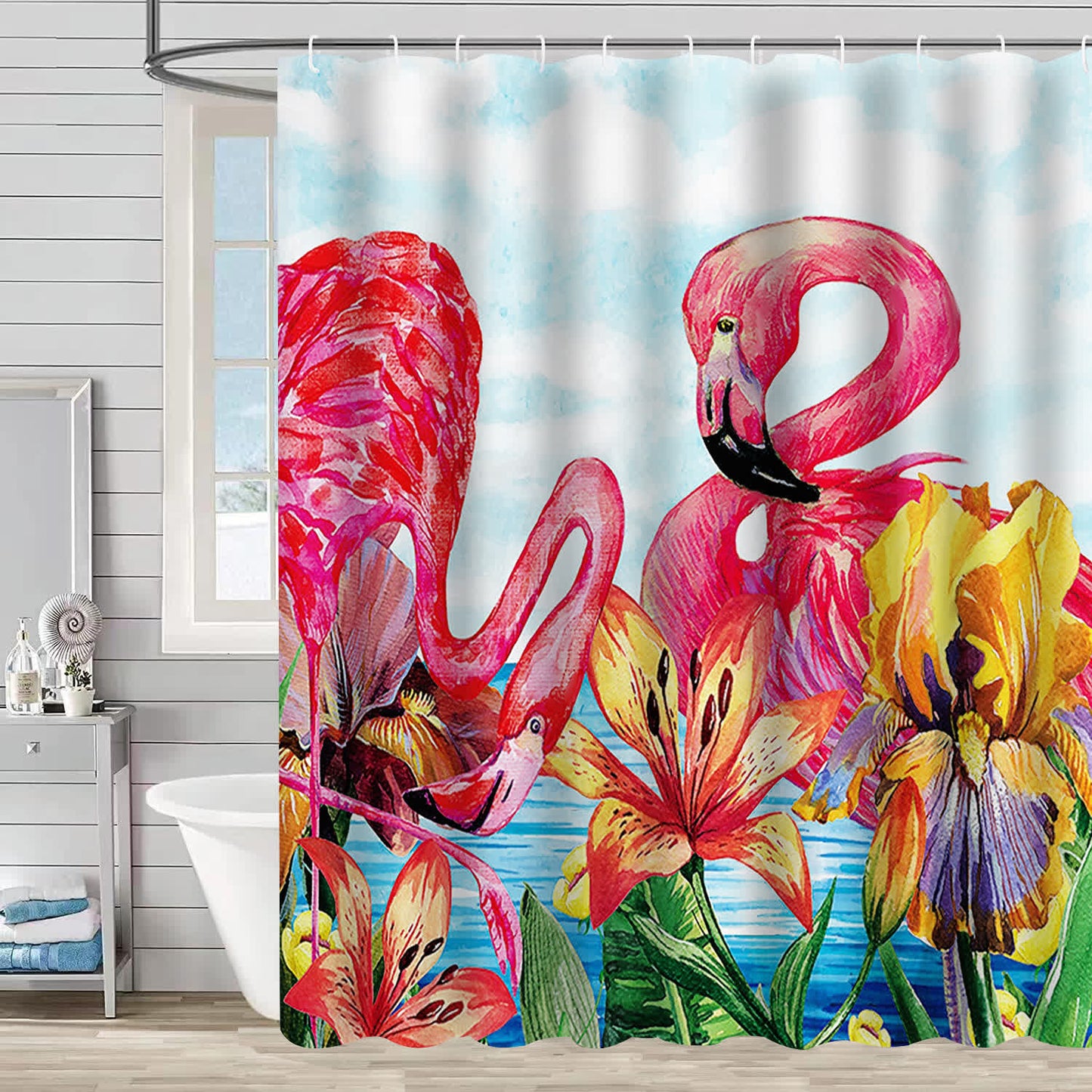 Flamingo, wasserdichter dekorativer Duschvorhang