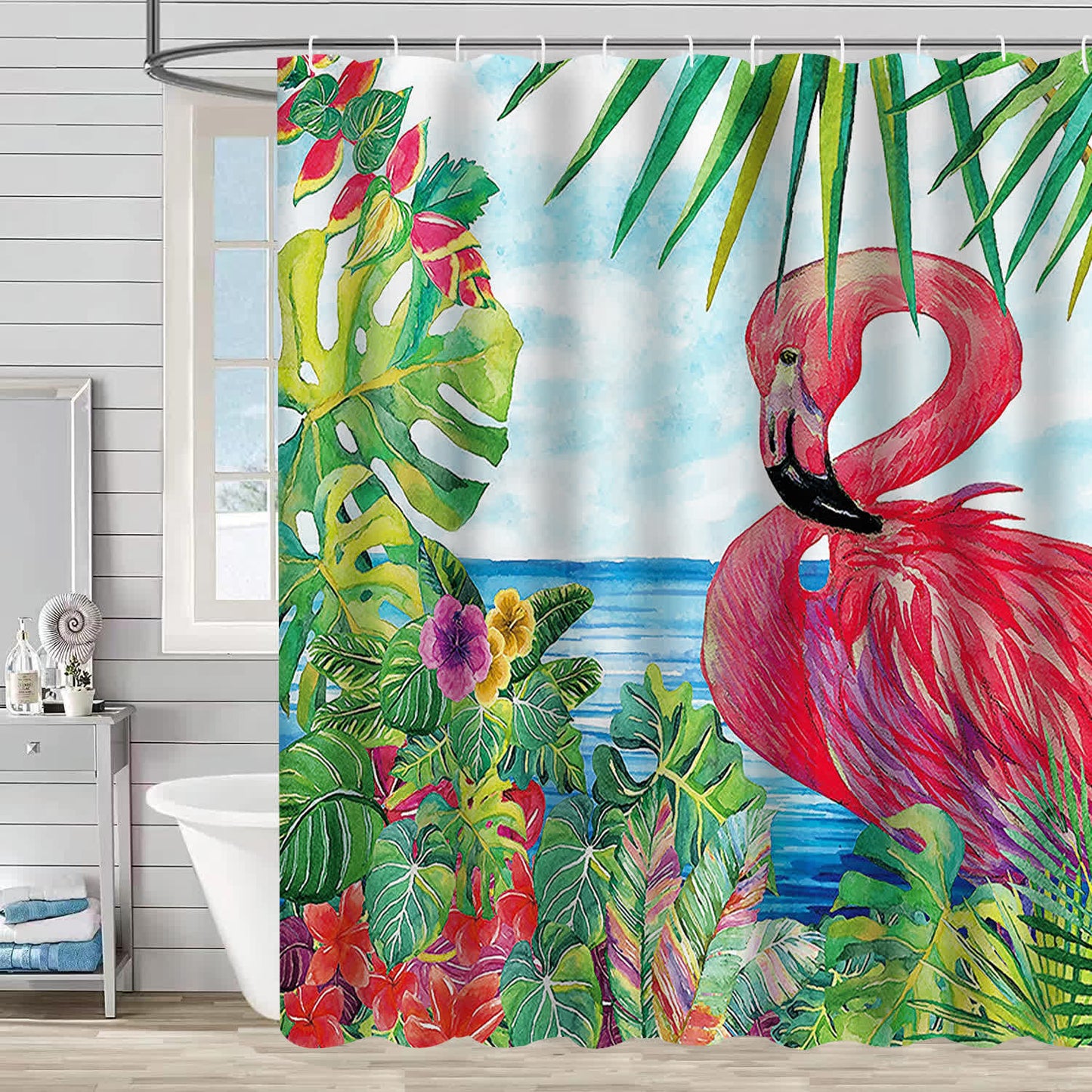 Flamingo, wasserdichter dekorativer Duschvorhang